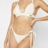 Woman Swim SWIMWEAR Pleated Satin Bikini Bottoms - Off White
