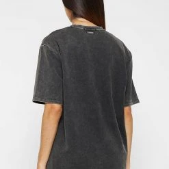 Woman Tops Starry Night Graphic T-Shirt - Washed Black