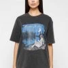 Woman Tops Starry Night Graphic T-Shirt - Washed Black