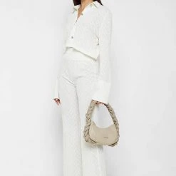 Woman Shirts Textured Long Sleeve Shirt - Off White