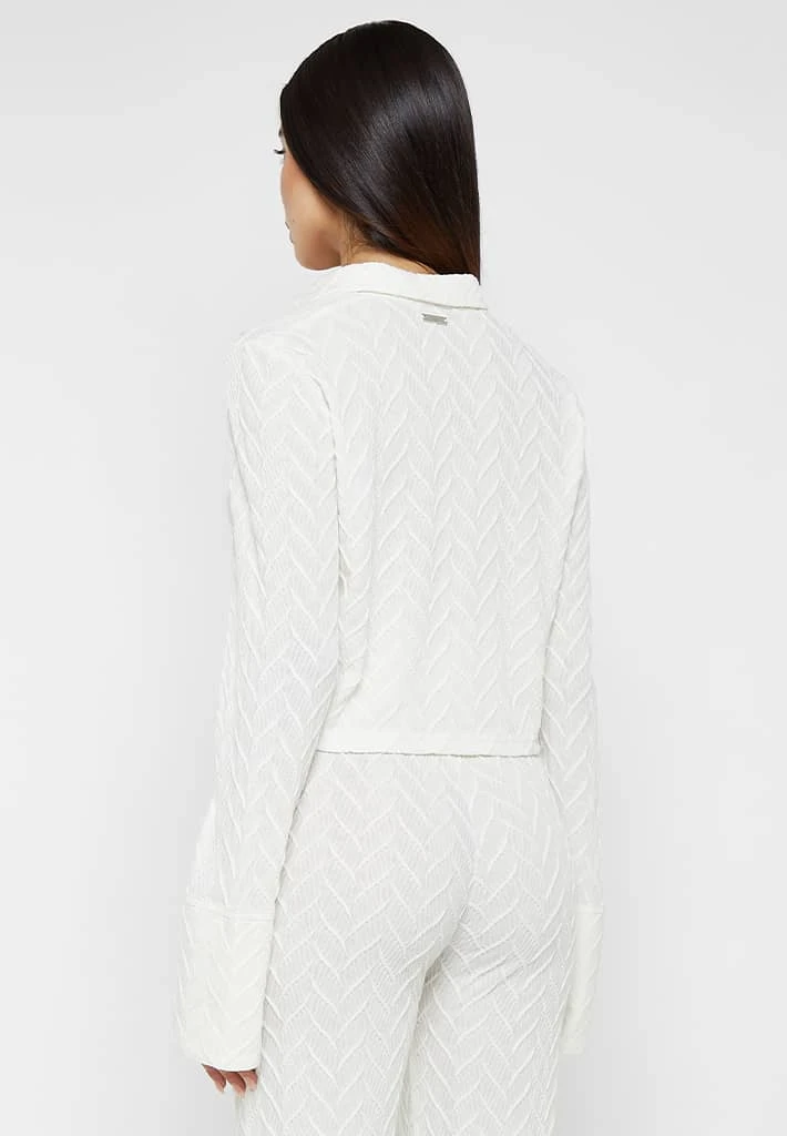 Woman Shirts Textured Long Sleeve Shirt - Off White