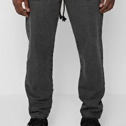 Man Denim Washed Denim Jeans - Dark Grey