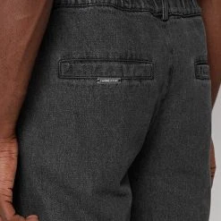 Man Denim Washed Denim Jeans - Dark Grey