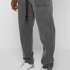 Man Denim Washed Denim Jeans - Grey