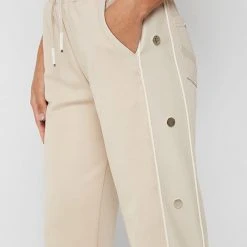 Woman Tracksuits Wide Leg Trousers With Poppers - Beige