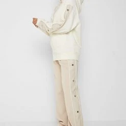 Woman Tracksuits Wide Leg Trousers With Poppers - Beige