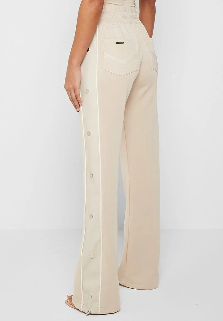 Woman Tracksuits Wide Leg Trousers With Poppers - Beige