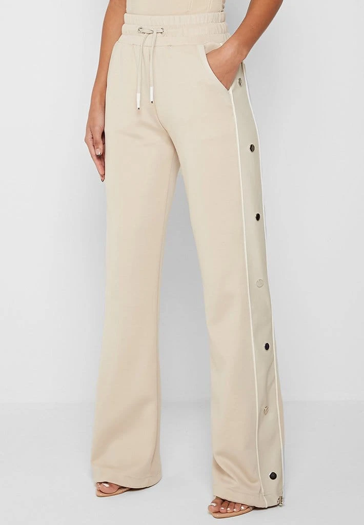 Woman Tracksuits Wide Leg Trousers With Poppers - Beige