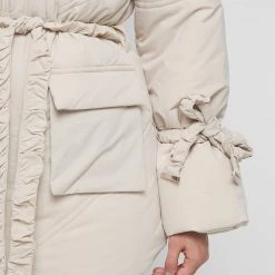 Woman Coats OUTERWEAR Faux Fur Longline Coat - Beige