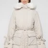 Woman Coats OUTERWEAR Faux Fur Longline Coat - Beige