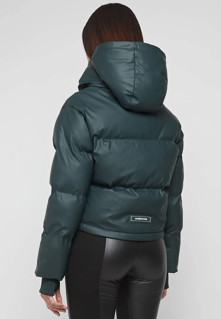 Woman Coats Wrap Neck Puffer Jacket - Forest Green OUTERWEAR