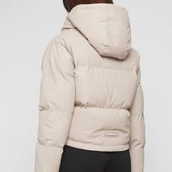 Woman Coats OUTERWEAR Wrap Neck Puffer Jacket - Beige