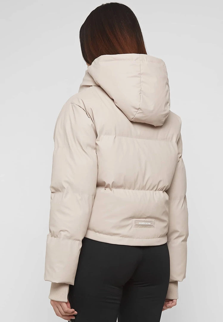 Woman Coats OUTERWEAR Wrap Neck Puffer Jacket - Beige