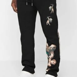 Man Tracksuit Bottoms TRACKSUITS Angel Joggers - Black