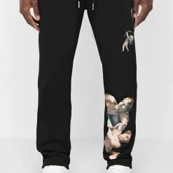 Man Tracksuit Bottoms TRACKSUITS Angel Joggers - Black