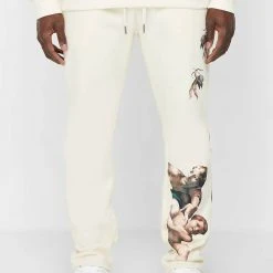 Man Tracksuit Bottoms Angel Joggers - Cream