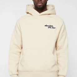 Man Hoodies Signature Hoodie - Beige