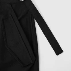 Woman Trousers Birds And Clouds Cargo Pants - Black