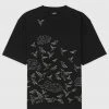Man T-Shirts Birds And Clouds T-Shirt - Black