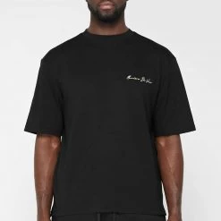 Man T-Shirts Birds And Clouds T-Shirt - Black