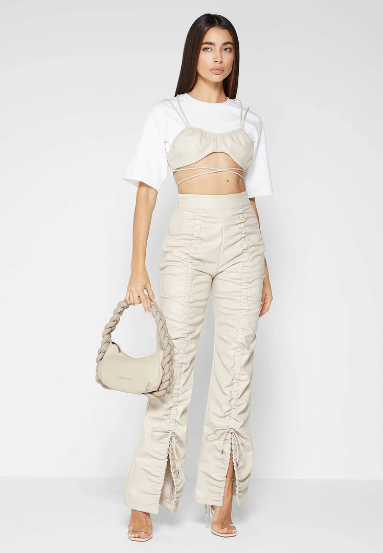 Woman Tops Bustier Crop T-Shirt - White TOPS & T SHIRTS