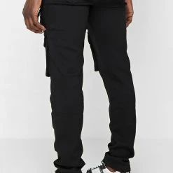 Man Denim Cargo Pocket Jeans - Black