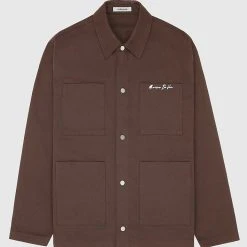 Man Jackets Cargo Shacket - Brown