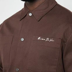 Man Jackets Cargo Shacket - Brown