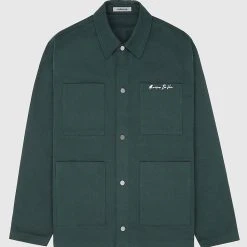 Man Jackets Cargo Shacket - Forest Green
