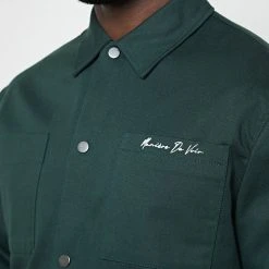 Man Jackets Cargo Shacket - Forest Green