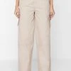 Woman Trousers Cargo Trousers With Corset Detail - Beige