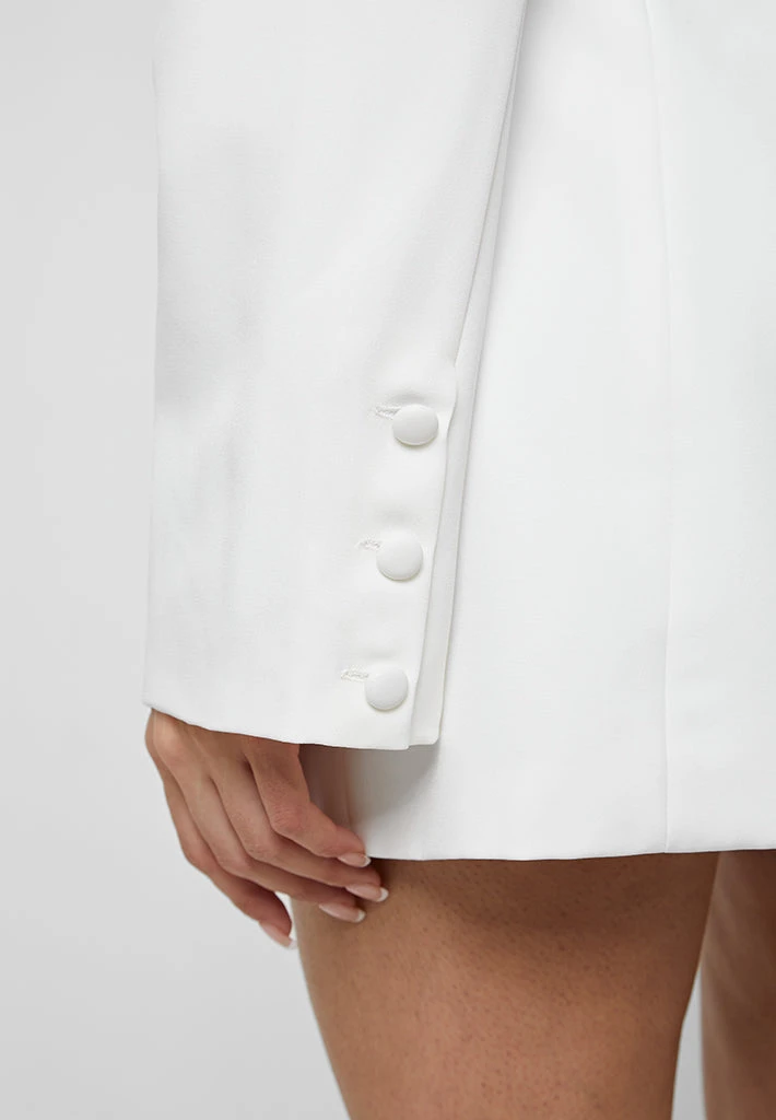Woman Dresses Chain Belted Blazer Dress - White