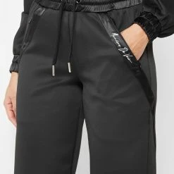 Woman Tracksuits Contour Joggers With Satin - Black