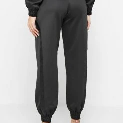 Woman Tracksuits Contour Joggers With Satin - Black