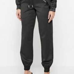 Woman Tracksuits Contour Joggers With Satin - Black