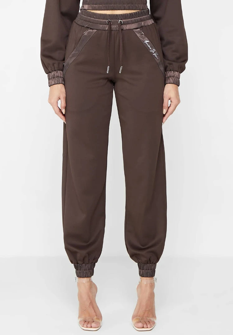 Woman Tracksuits Contour Joggers With Satin - Brown
