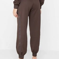 Woman Tracksuits Contour Joggers With Satin - Brown