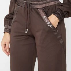 Woman Tracksuits Contour Joggers With Satin - Brown