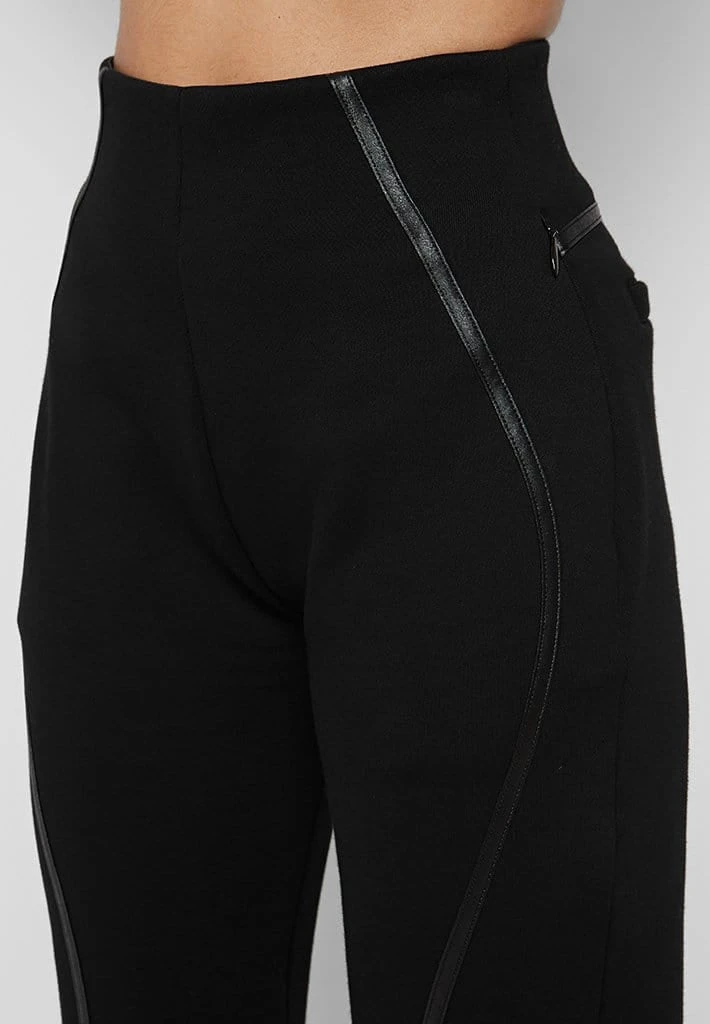 Woman Tracksuits Contour Piping Joggers - Black