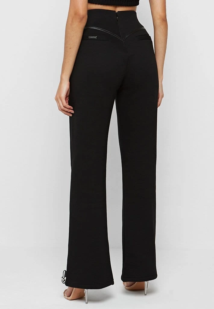 Woman Tracksuits Contour Piping Joggers - Black