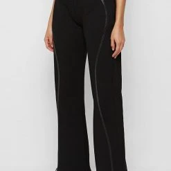 Woman Tracksuits Contour Piping Joggers - Black