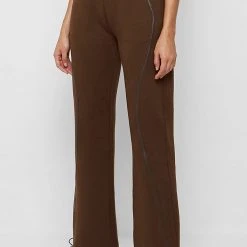 Woman Tracksuits Contour Piping Joggers - Chocolate Brown