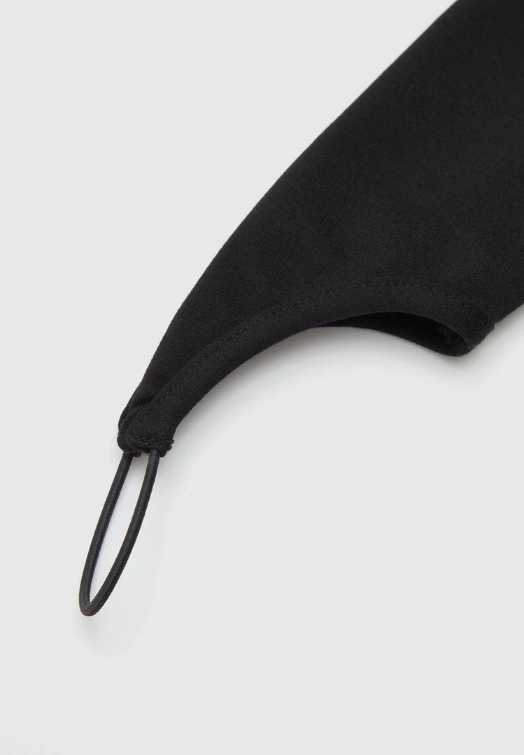 Woman Tops BODYSUITS Contrast Asymmetric Bodysuit - Black