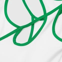 Woman Tops Contrast Asymmetric Bodysuit - White/Green