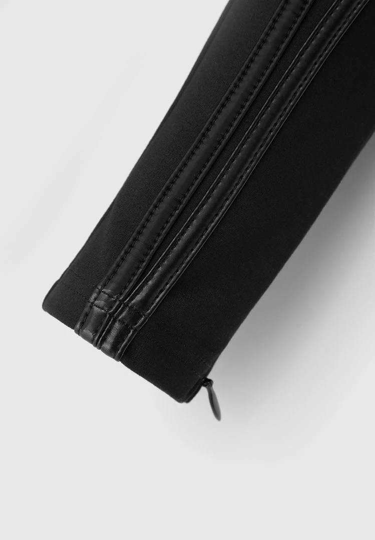 Woman Leggings Contrast Contour Leggings - Black