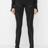 Woman Leggings Contrast Contour Leggings - Black