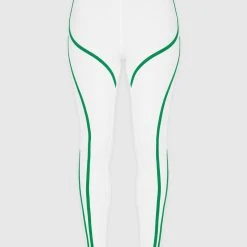 Woman Leggings Contrast Contour Leggings - White/Green