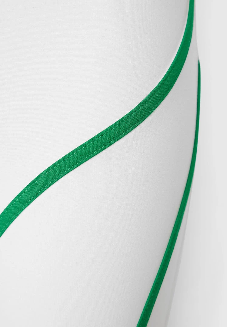 Woman Leggings Contrast Contour Leggings - White/Green