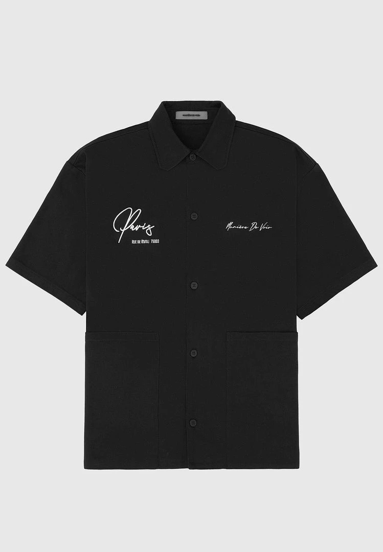 Man Shirts Signature Cargo Shirt - Black