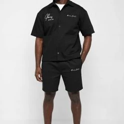 Man Shirts Signature Cargo Shirt - Black